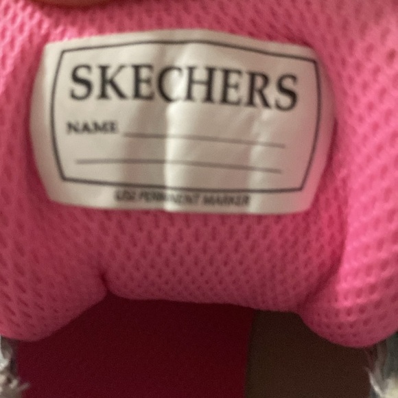 Skechers Gray Sneakers with Pink Insole GIRLS SIZE 4 HOOK LOOP CLOSURE GLITTER - Picture 5 of 10